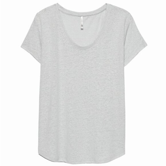Banana Republic Tops - Banana Republic Metallic Silver Linen blend T-shirt Large